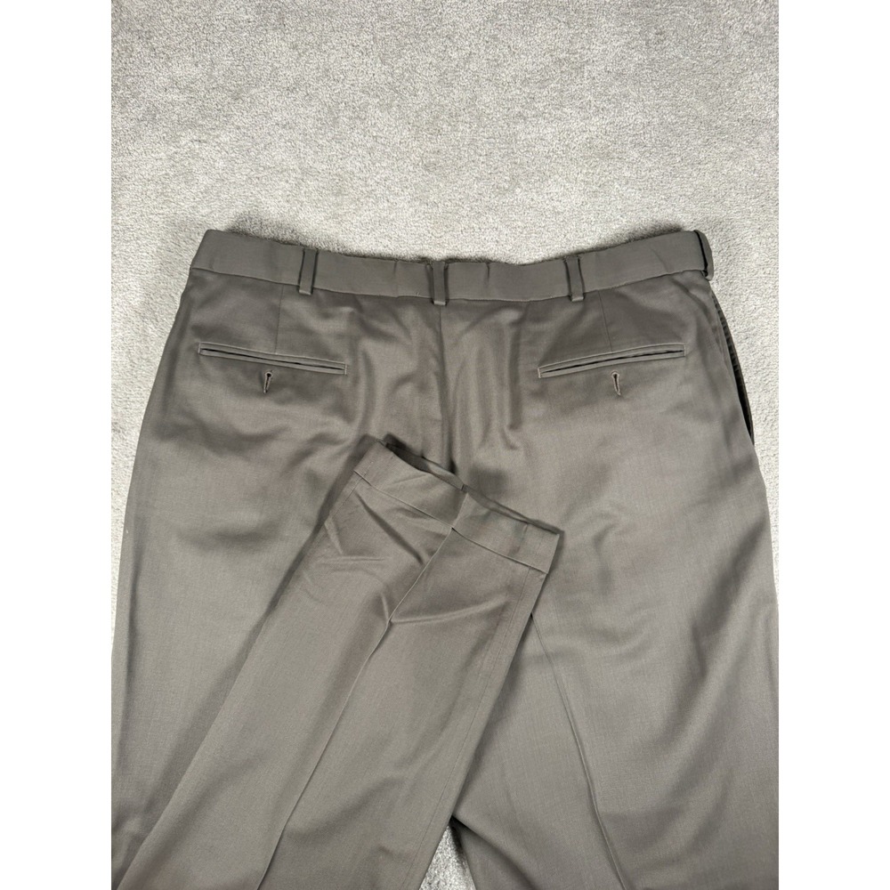 Hart Schaffner‎ Marx 38x34 Gray Dress Pants 100% Wool Pleated Cuffed Old Money